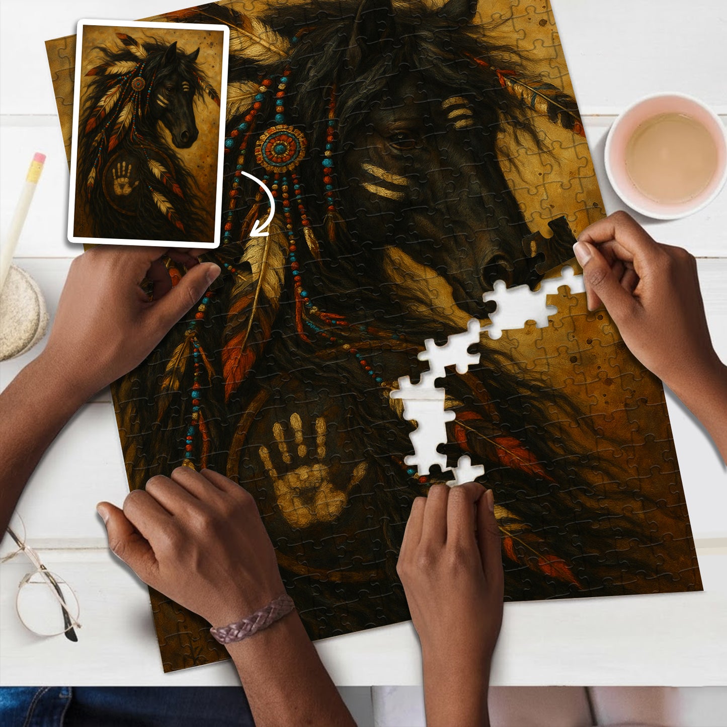 The Gallop in the Wind – Wooden Jigsaw Puzzle (300 / 500 / 1000 Pieces)