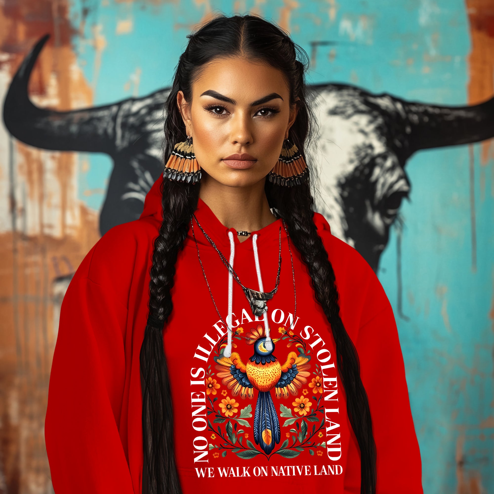 NO ONE IS ILLEGAL ON STOLEN LAND. WE WALK ON NATIVE LAND