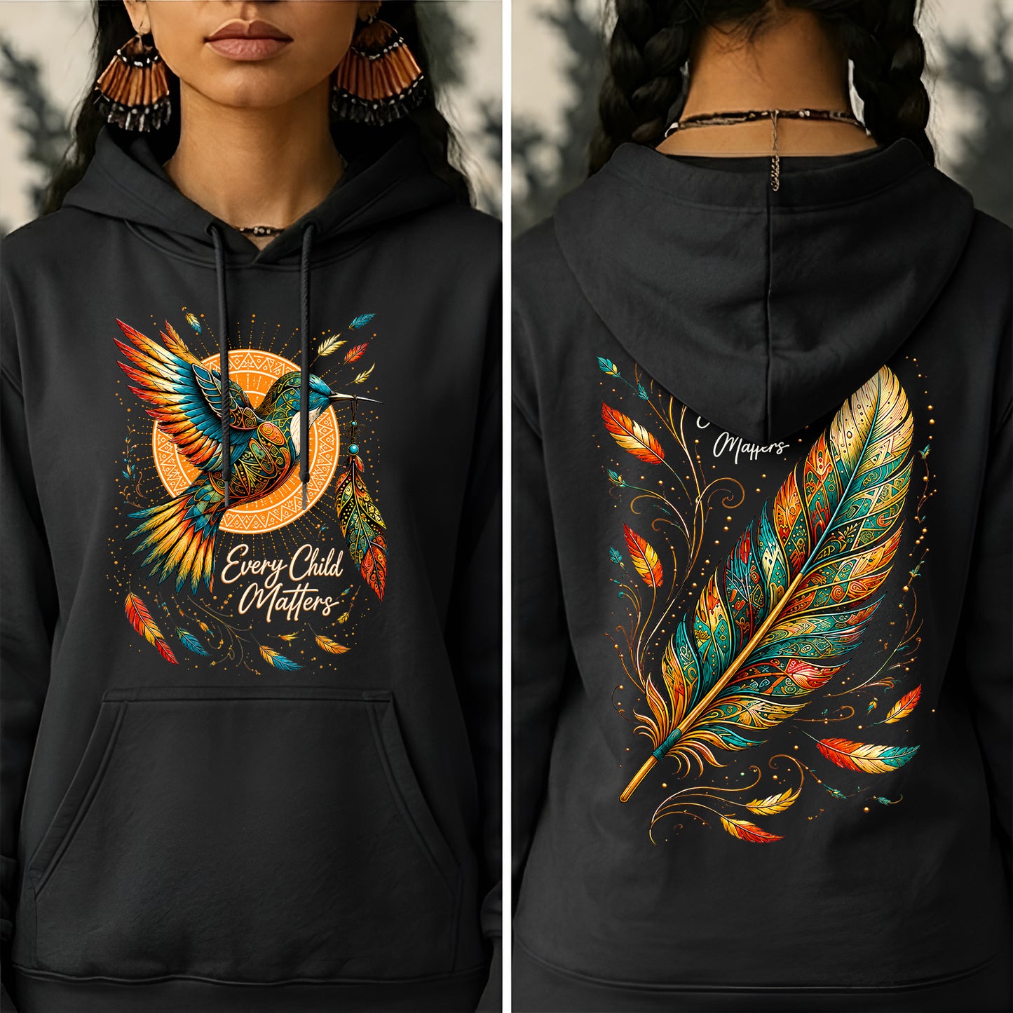 Hummingbird Remembrance Orange Shirt - Two Sides