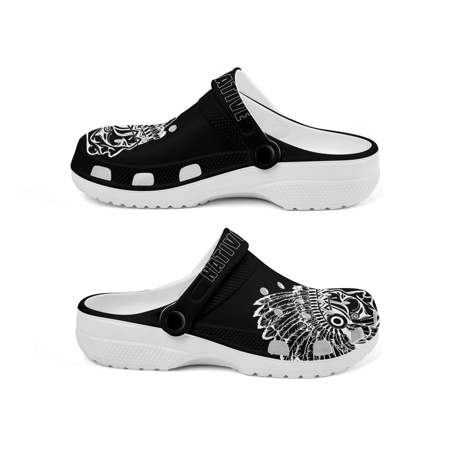 Native Pattern Clog Shoes For Adult and Kid 89162 New