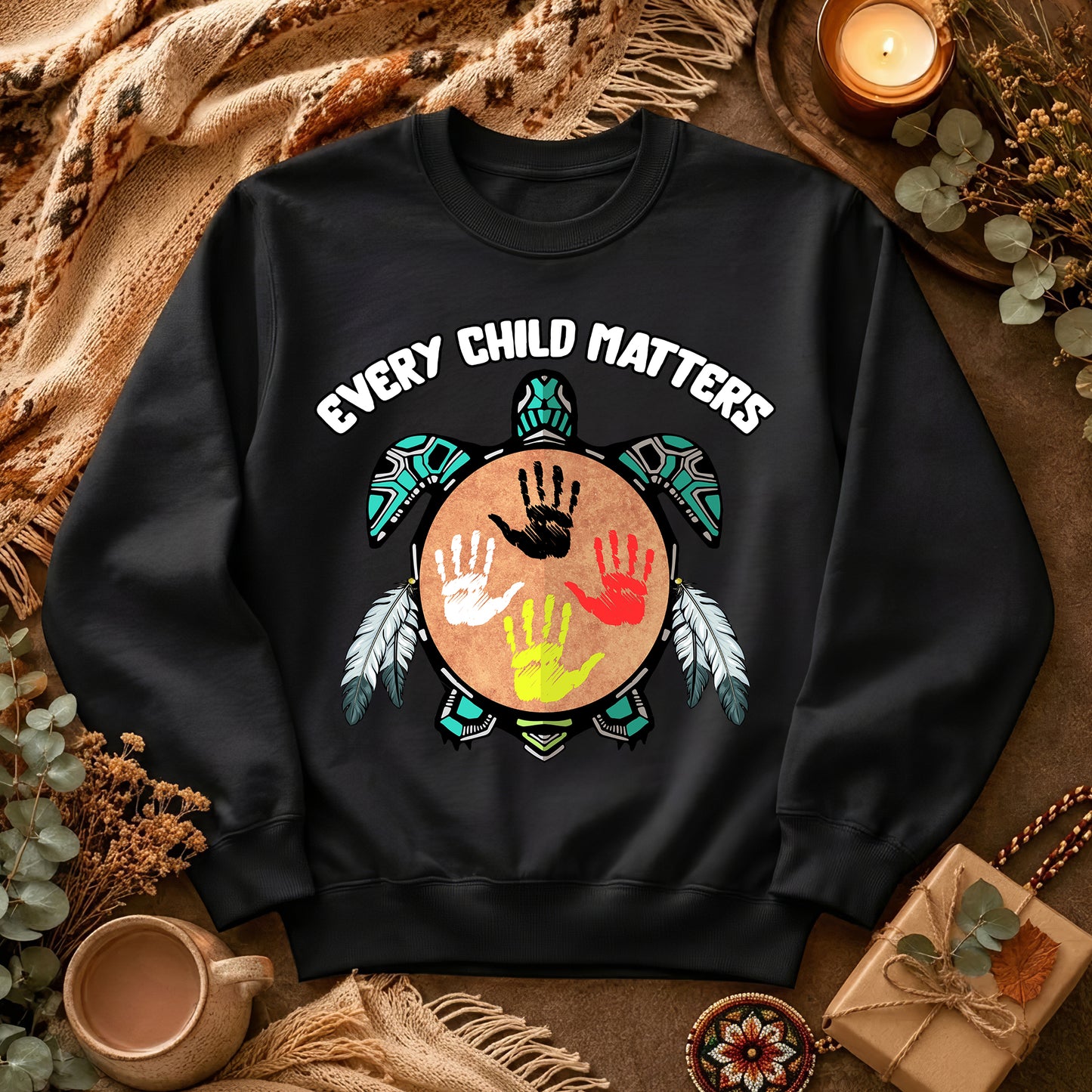 Turtle Spirit – Mother Earth & Resilience Orange Shirt