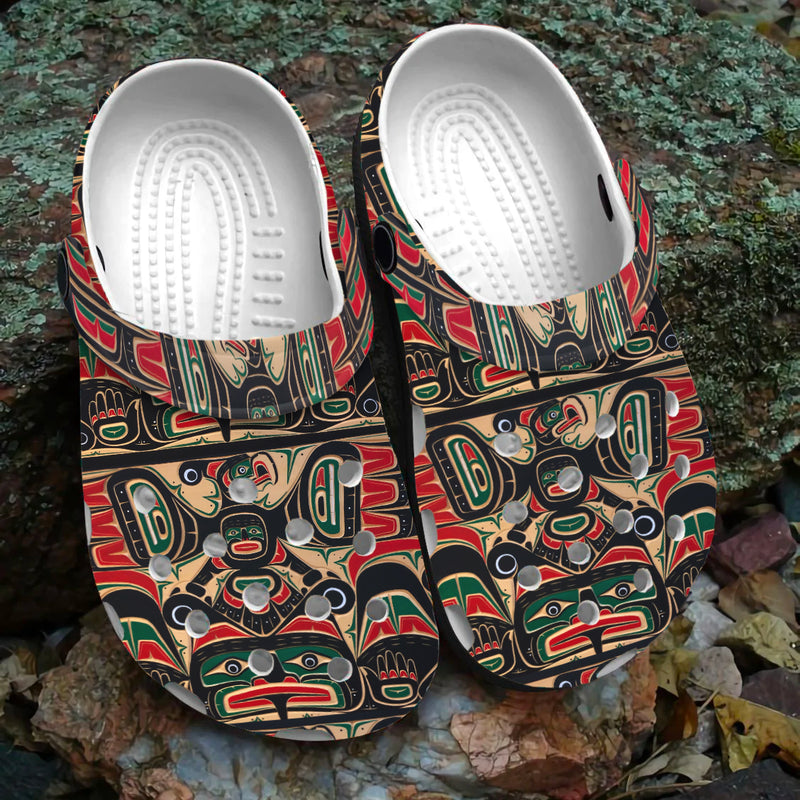 Native Pattern Clog Shoes For Adult and Kid 89109 New