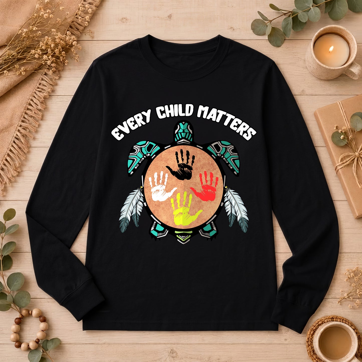 Turtle Spirit – Mother Earth & Resilience Orange Shirt