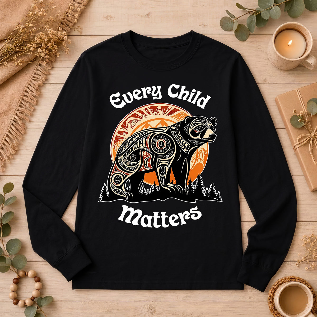Bear Guardian of the Forest Orange Shirt