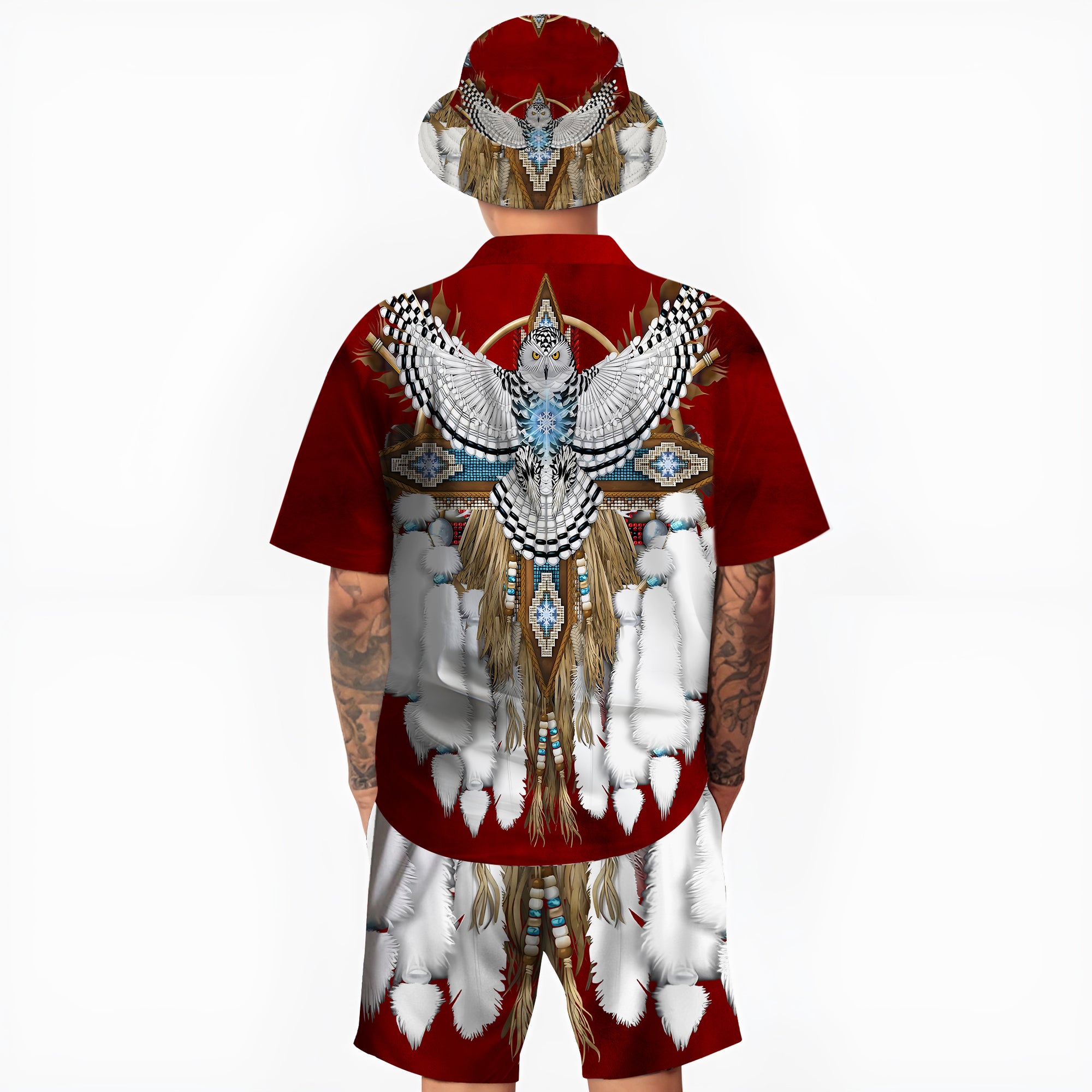 Native Owl Pattern Hawaiian Shirt New - 86058