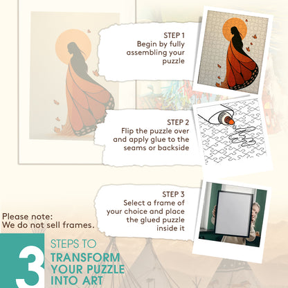 She Who Walks with Wings – Wooden Jigsaw Puzzle (300 / 500 / 1000 Pieces)