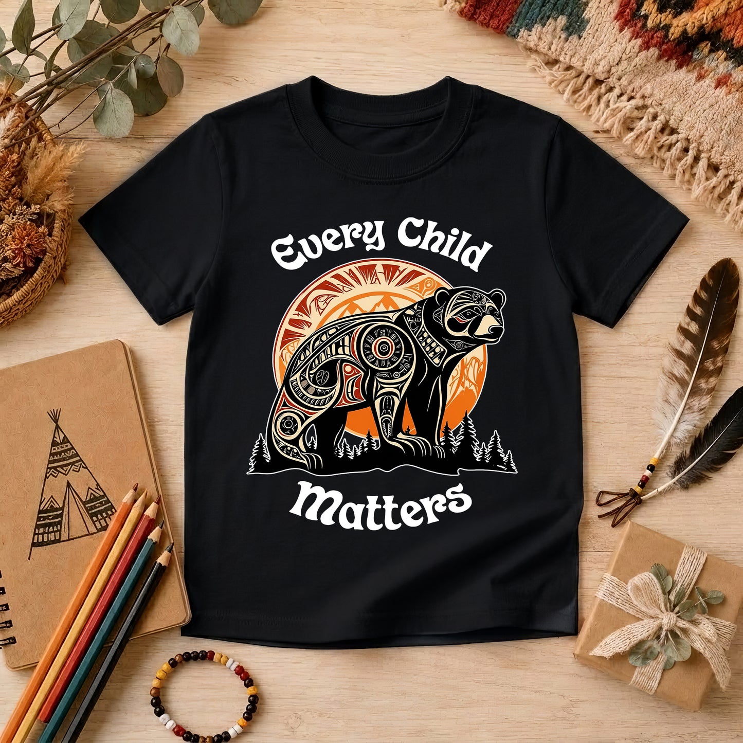 Bear Guardian of the Forest Orange Shirt