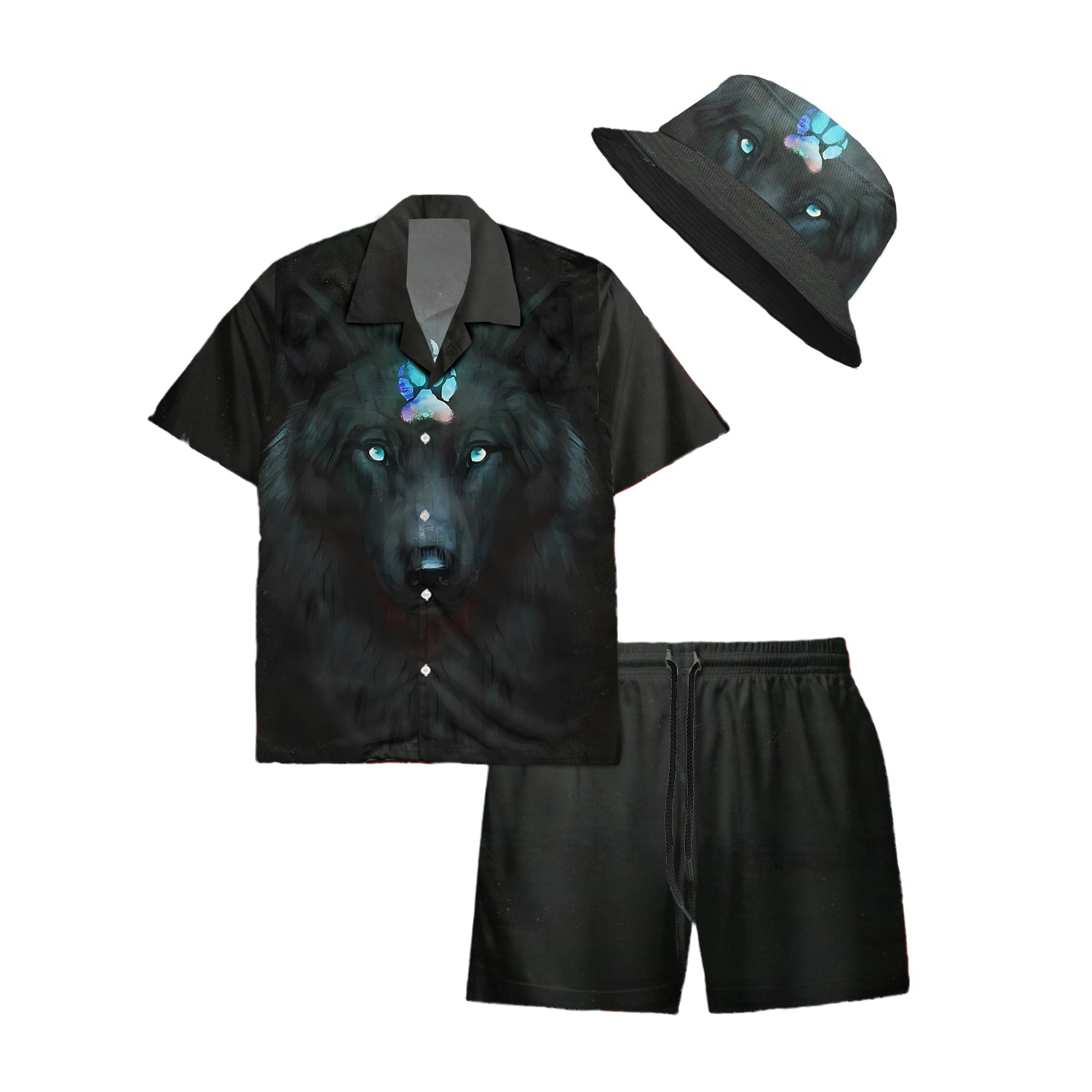 Native Wolf Pattern Hawaiian Shirt New - 86060