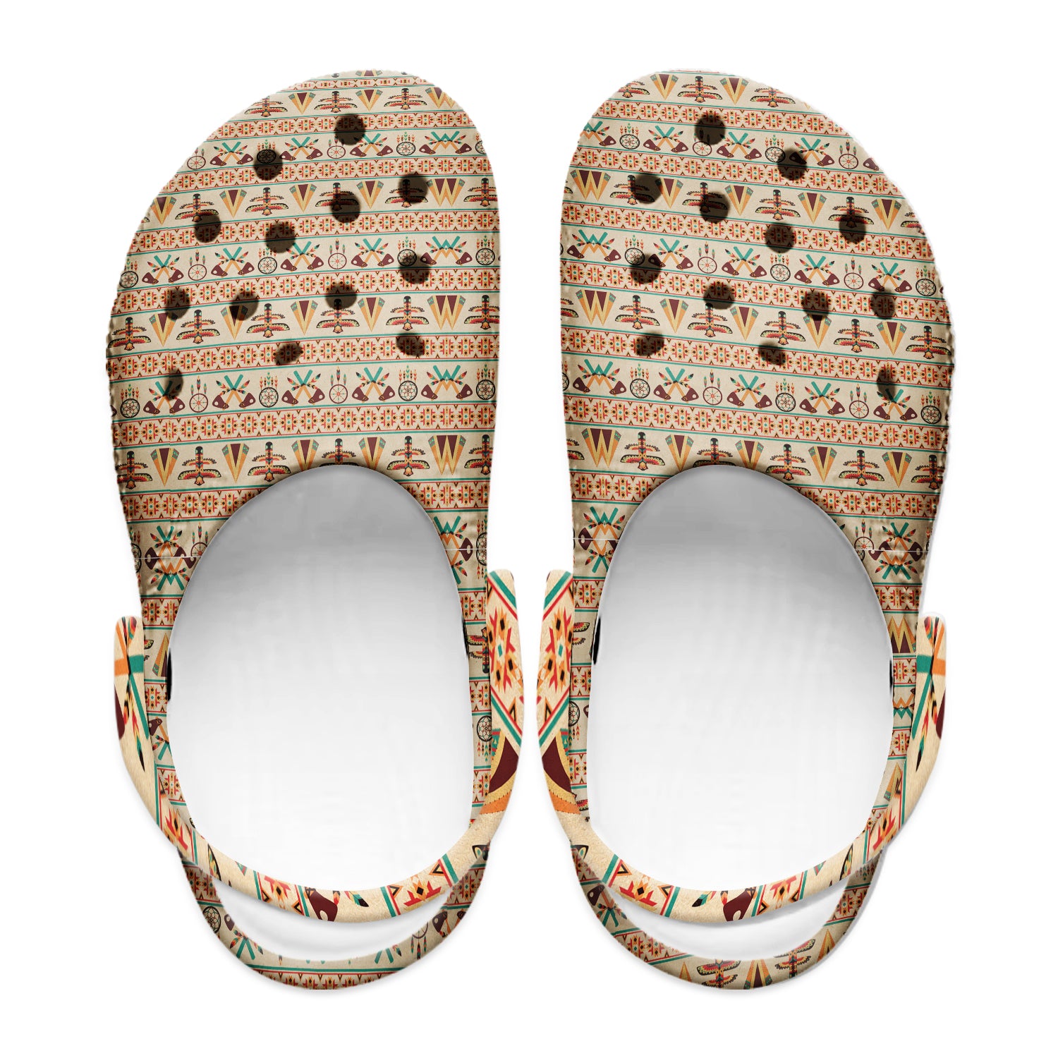 Native Pattern Clog Shoes For Adult and Kid 89134 New