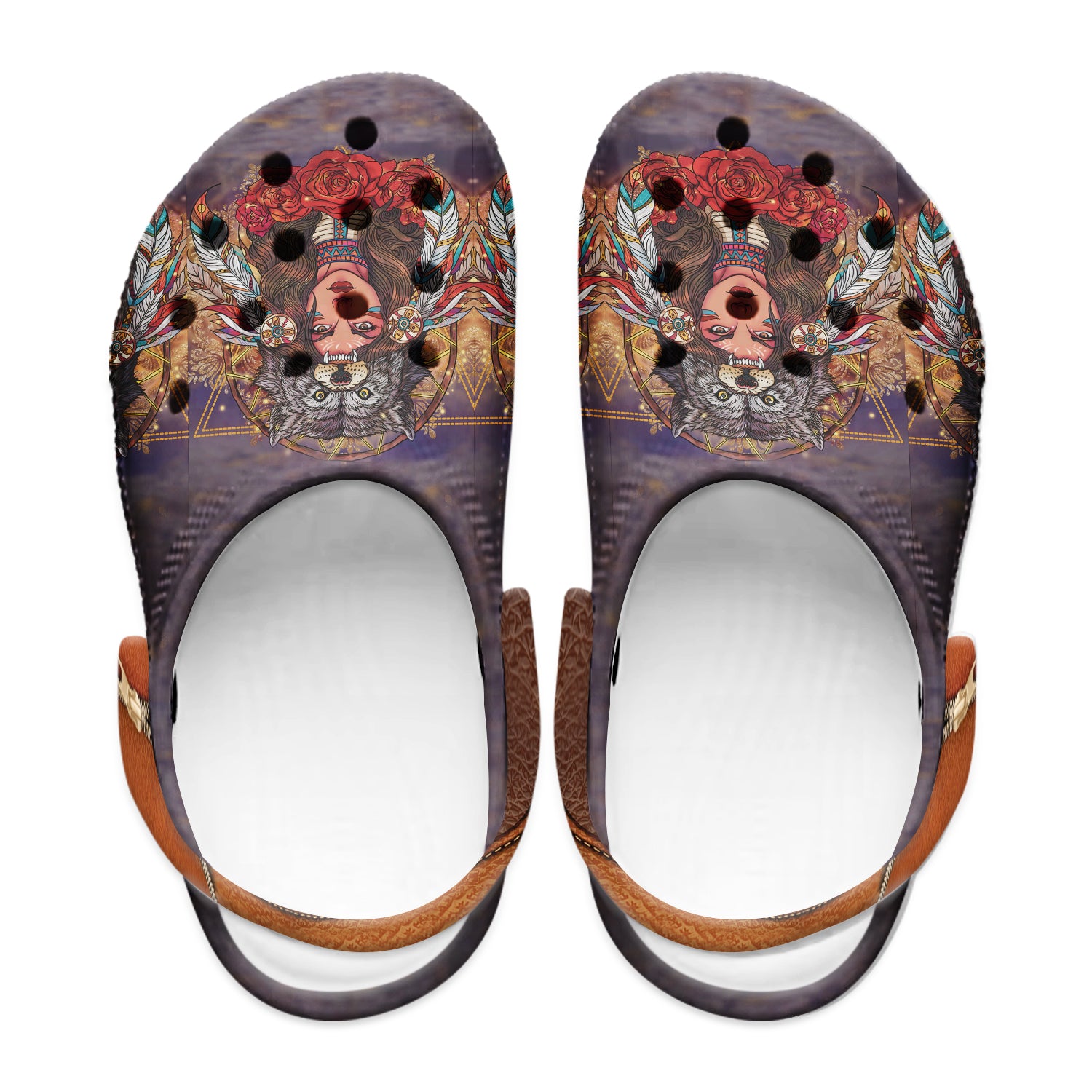 Native Pattern Clog Shoes For Adult and Kid 89101 New