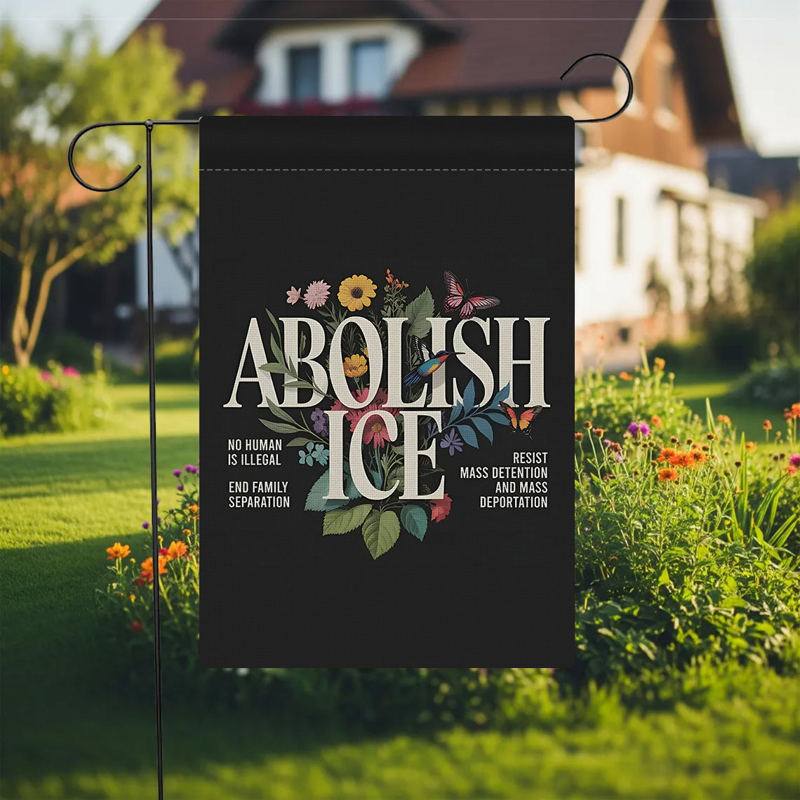 ABOLISH ICE Garden Flag