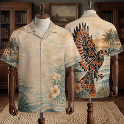 Native Eagle Haida Pattern Hawaiian Shirt for Adults & Kids