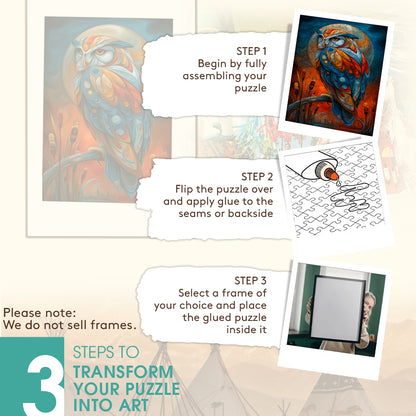 Owl – Keeper of the Night Spirit – Wooden Jigsaw Puzzle (300 / 500 / 1000 Pieces)