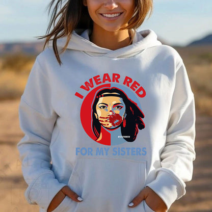 MMIW - I Wear Red For My Sisters Red Hand Indigenous Women Shirt