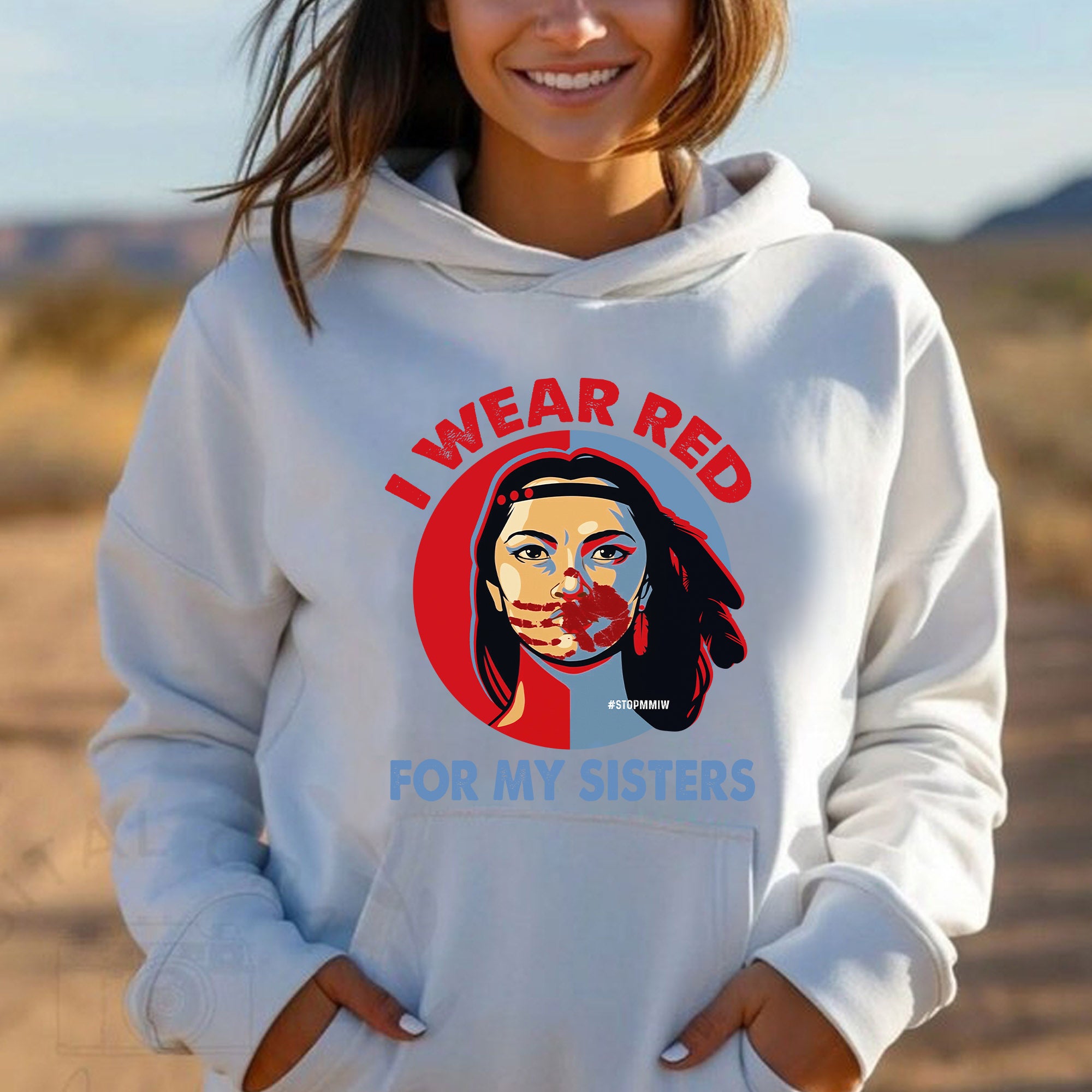 MMIW - I Wear Red For My Sisters Red Hand Indigenous Women Shirt