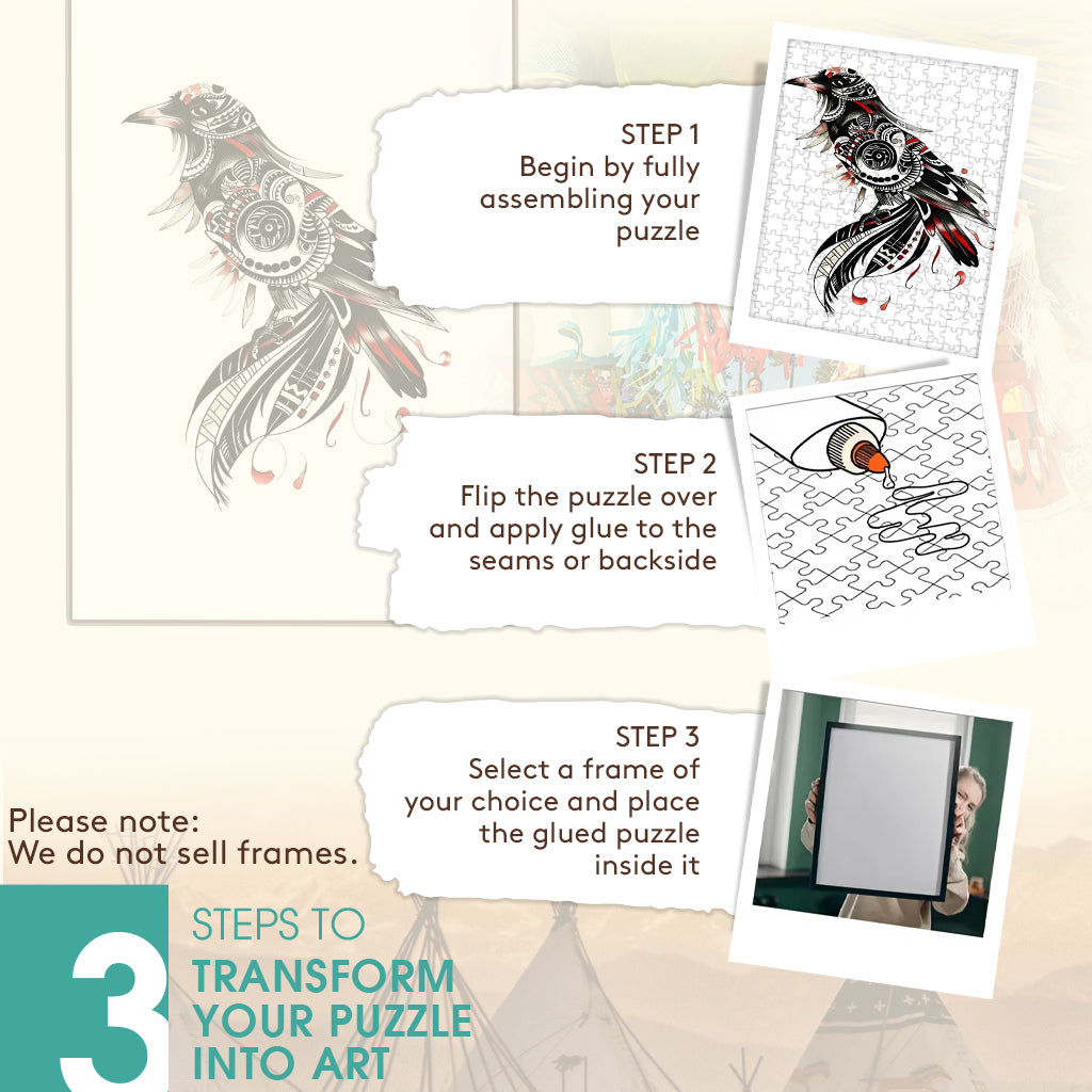 Raven 3 – Wooden Jigsaw Puzzle (300 / 500 / 1000 Pieces)