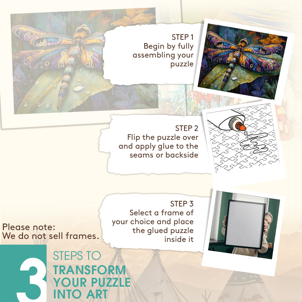 Where the Dragonfly Rests – Wooden Jigsaw Puzzle (300 / 500 / 1000 Pieces)