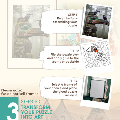 Ravens on the Totem – Wooden Jigsaw Puzzle (300 / 500 / 1000 Pieces)