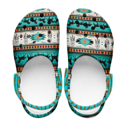 Native Pattern Clog Shoes For Adult and Kid 89143 New