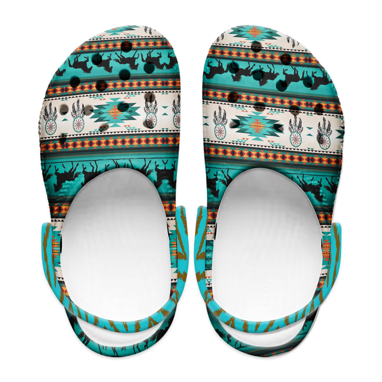 Native Pattern Clog Shoes For Adult and Kid 89143 New