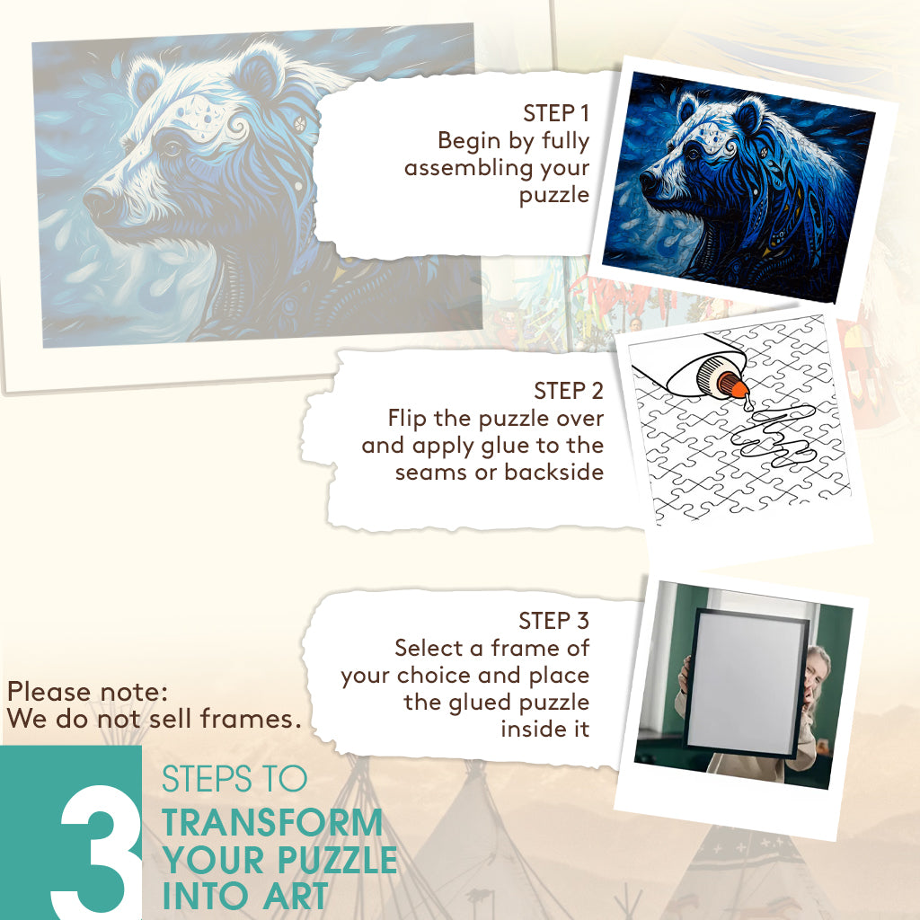 Bear – Keeper of Healing – Wooden Jigsaw Puzzle (300 / 500 / 1000 Pieces)