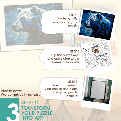 Bear – Keeper of Healing – Wooden Jigsaw Puzzle (300 / 500 / 1000 Pieces)