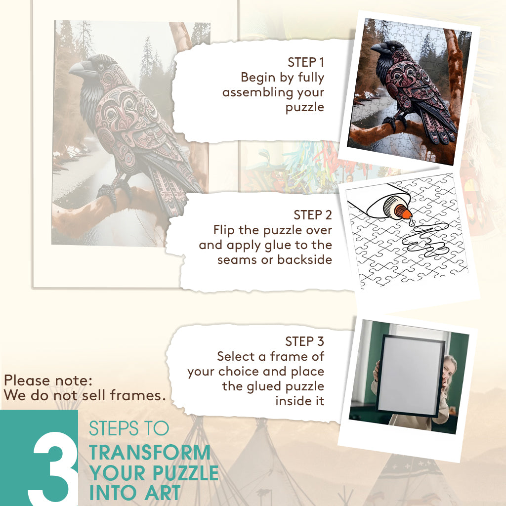 Raven - The Raven And The Spirit World – Wooden Jigsaw Puzzle (300 / 500 / 1000 Pieces)