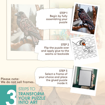 Raven - The Raven And The Spirit World – Wooden Jigsaw Puzzle (300 / 500 / 1000 Pieces)