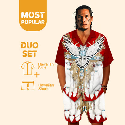 Native Owl Pattern Hawaiian Shirt New - 86058