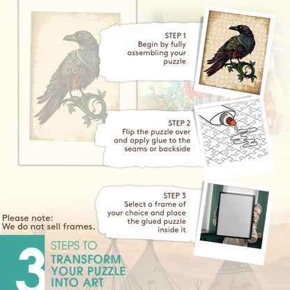 Raven 3 – Wooden Jigsaw Puzzle (300 / 500 / 1000 Pieces)