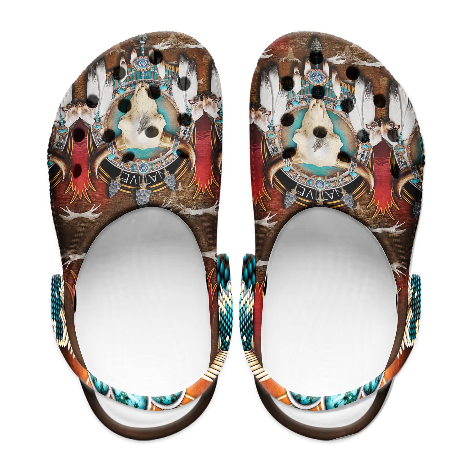 Native Pattern Clog Shoes For Adult and Kid 89149 New