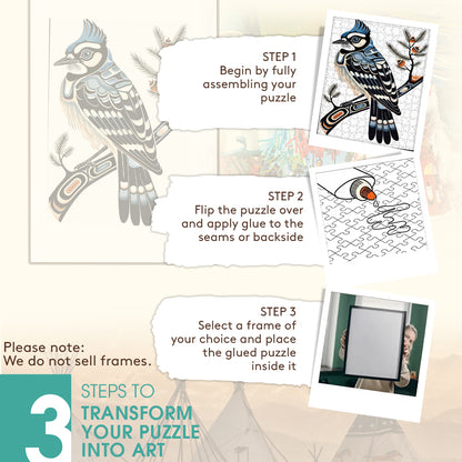 The Blue Feather Morning – Wooden Jigsaw Puzzle (300 / 500 / 1000 Pieces)