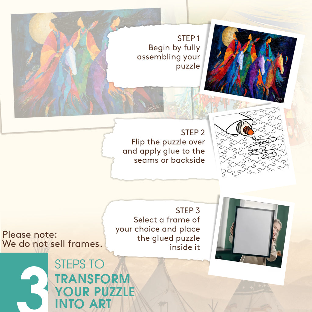 Riders Beneath the Moon – Wooden Jigsaw Puzzle (300 / 500 / 1000 Pieces)