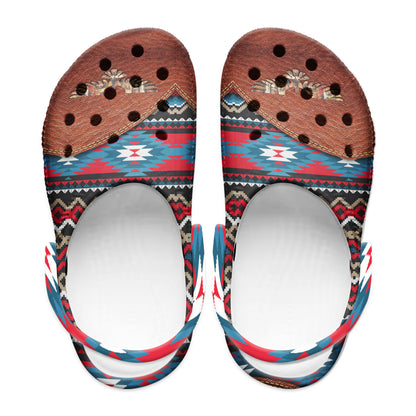 Native Pattern Clog Shoes For Adult and Kid 89132 New