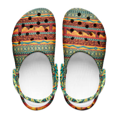 Native Pattern Clog Shoes For Adult and Kid 89159 New