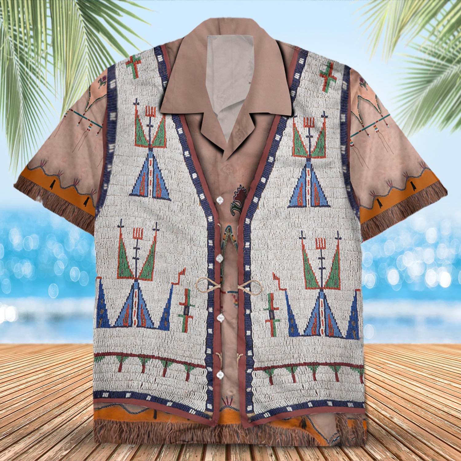 Native Pattern Hawaiian Shirt New - 86056