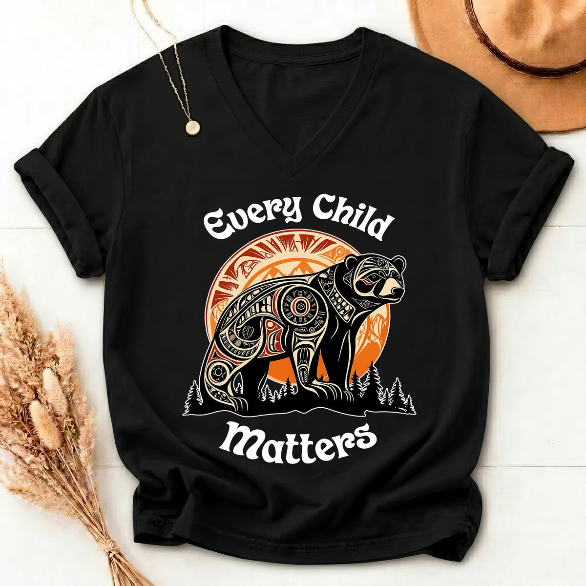 Bear Guardian of the Forest Orange Shirt