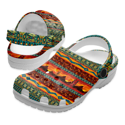 Native Pattern Clog Shoes For Adult and Kid 89159 New