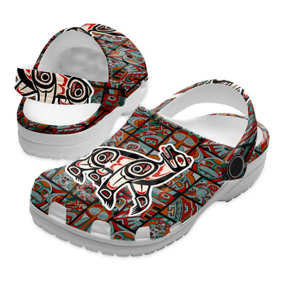 Native Pattern Clog Shoes For Adult and Kid 89122 New