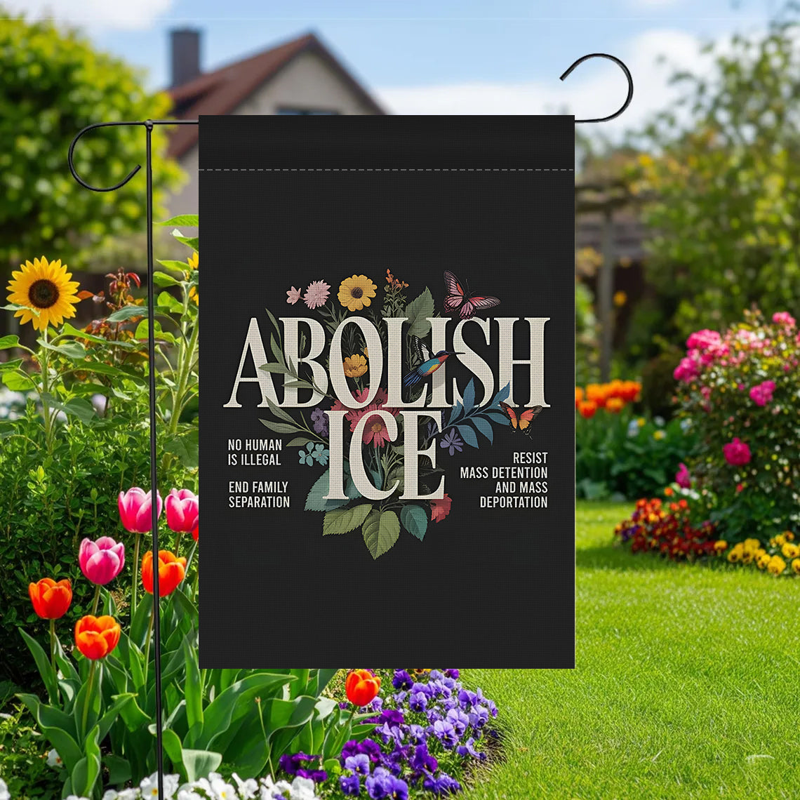 ABOLISH ICE Garden Flag