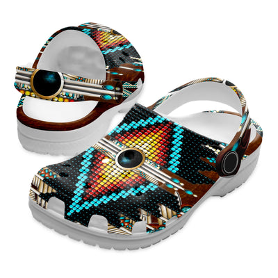 Native Pattern Clog Shoes For Adult and Kid 89168 New