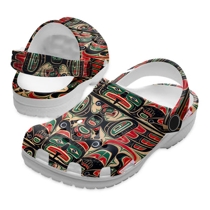 Native Pattern Clog Shoes For Adult and Kid 89109 New