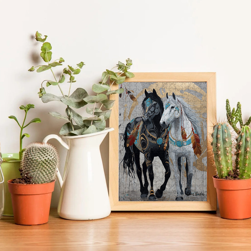 The Twin Guardians of the Sacred Path – Wooden Jigsaw Puzzle (300 / 500 / 1000 Pieces)