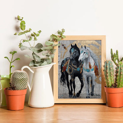 The Twin Guardians of the Sacred Path – Wooden Jigsaw Puzzle (300 / 500 / 1000 Pieces)