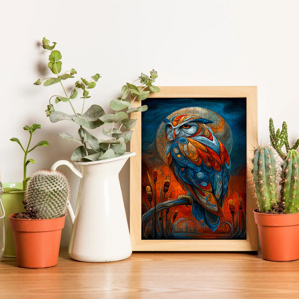 Owl – Keeper of the Night Spirit – Wooden Jigsaw Puzzle (300 / 500 / 1000 Pieces)