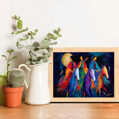 Riders Beneath the Moon – Wooden Jigsaw Puzzle (300 / 500 / 1000 Pieces)