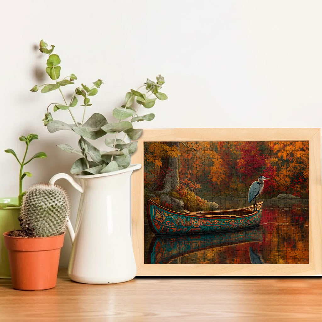 Heron - Keeper of Still Waters – Wooden Jigsaw Puzzle (300 / 500 / 1000 Pieces)