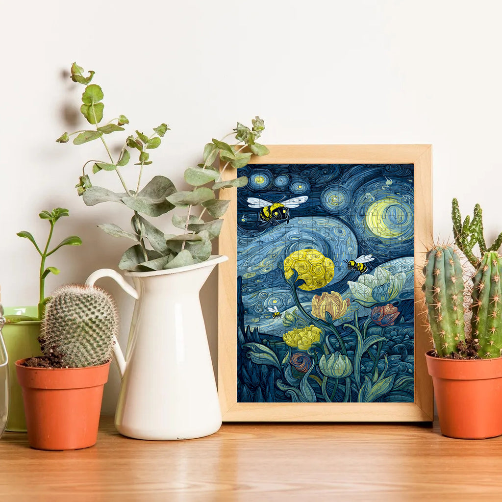 Bee - The Little Workers of the Golden Field – Wooden Jigsaw Puzzle (300 / 500 / 1000 Pieces)