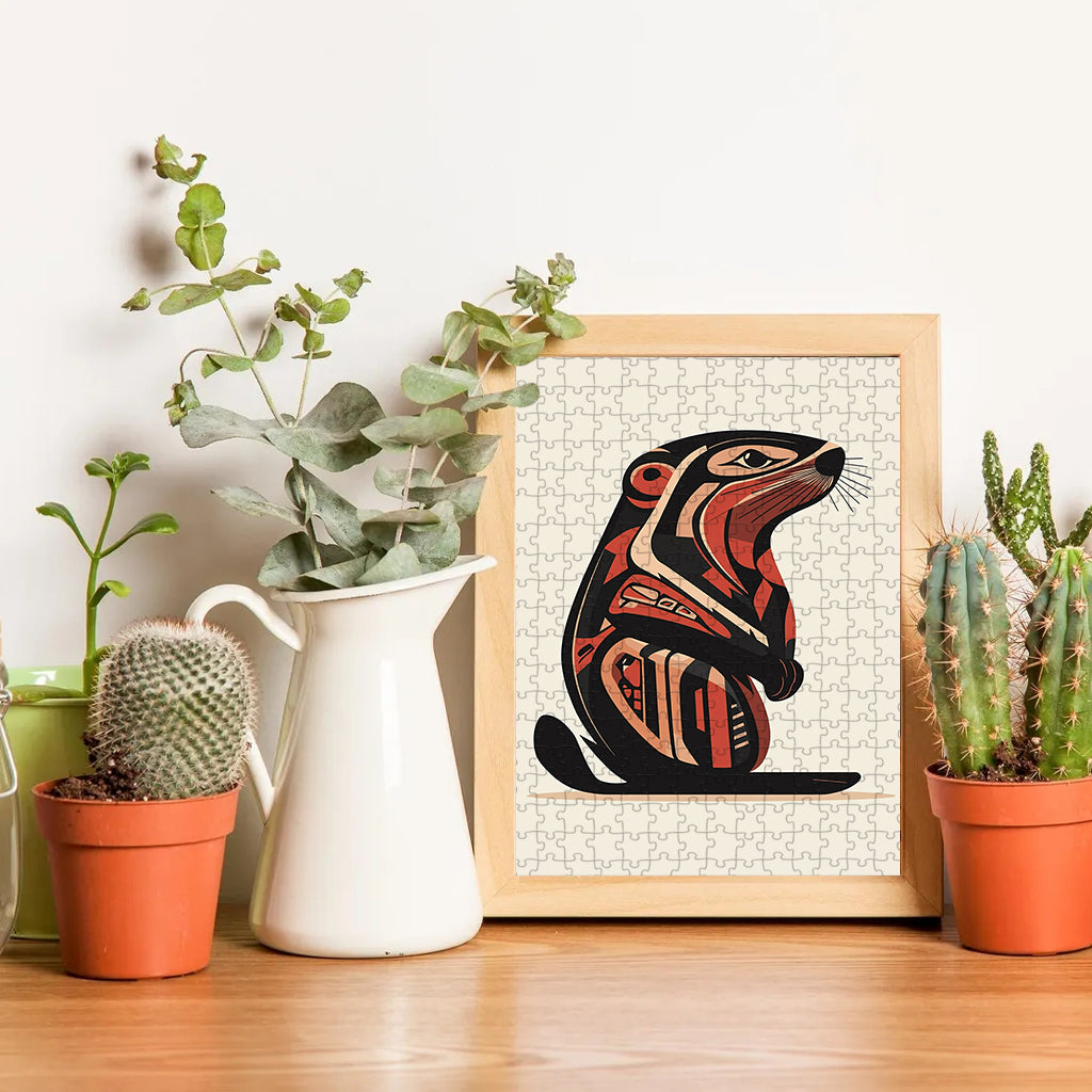 Otter - The One Who Listens Beneath the Water – Wooden Jigsaw Puzzle (300 / 500 / 1000 Pieces)