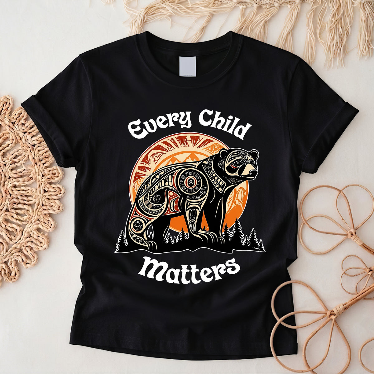 Bear Guardian of the Forest Orange Shirt